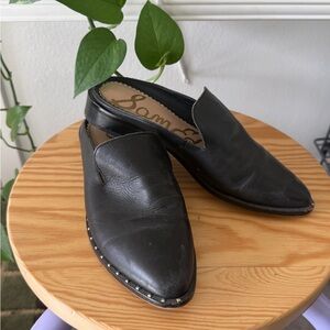 Sam Edelman Black Leather Flats with Pointed Toe